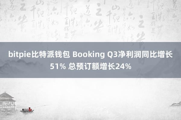 bitpie比特派钱包 Booking Q3净利润同比增长51% 总预订额增长24%