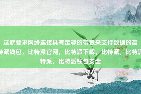 这就要求网络连接具有足够的带宽来支持数据的高效传输比特派钱包，比特派官网，比特派下载，比特派，比特派钱包安全