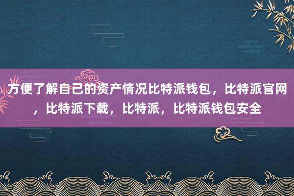 方便了解自己的资产情况比特派钱包，比特派官网，比特派下载，比特派，比特派钱包安全